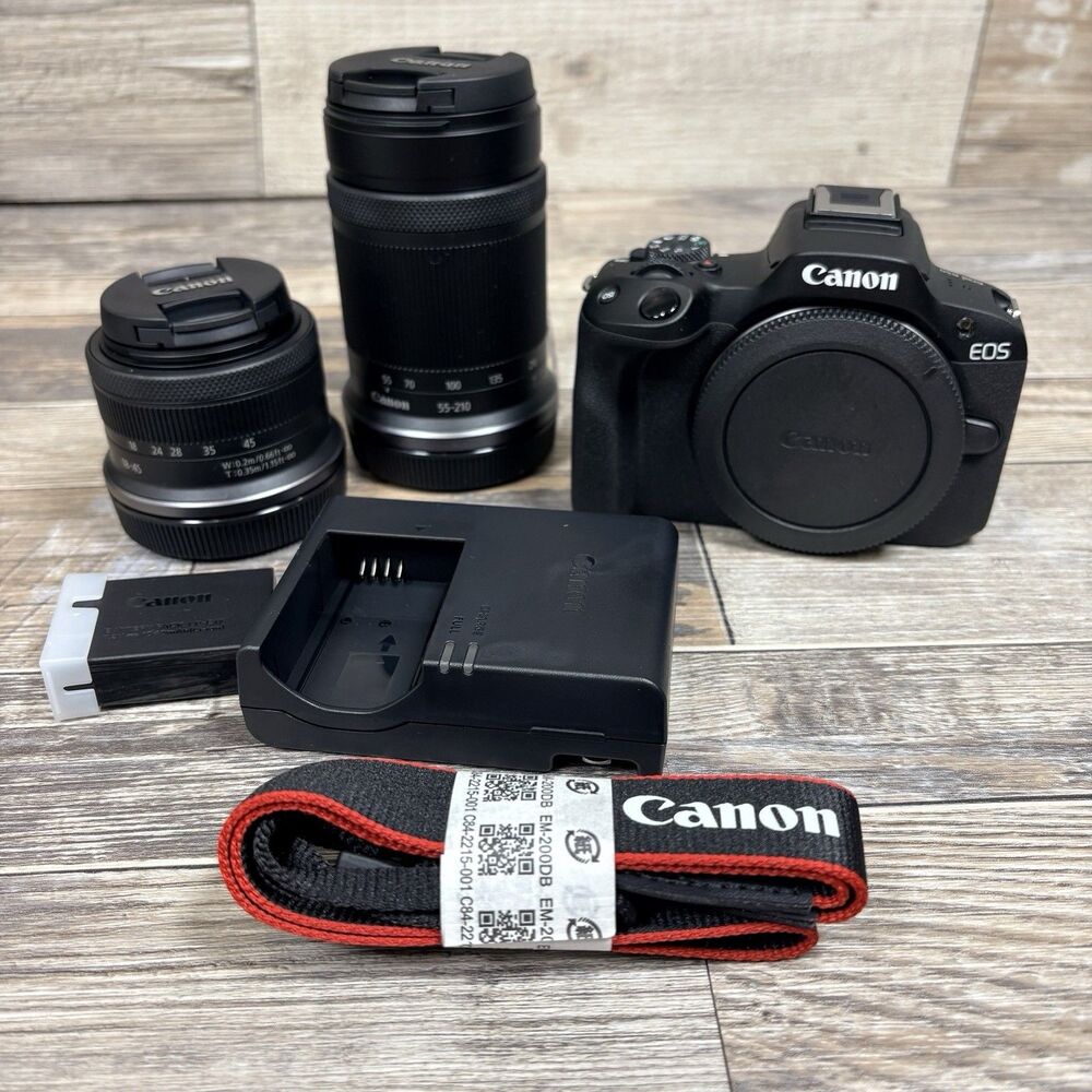 Canon EOS R50 Digital Camera with 2 Lenses 18-45mm and 55-210mm - Open Box NEW!